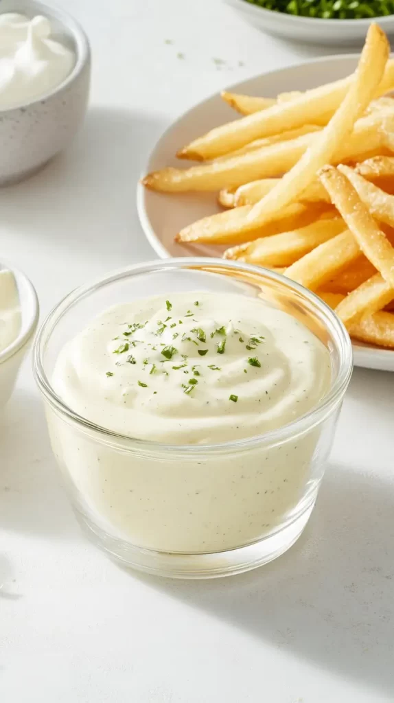 ranch dressing with french fries