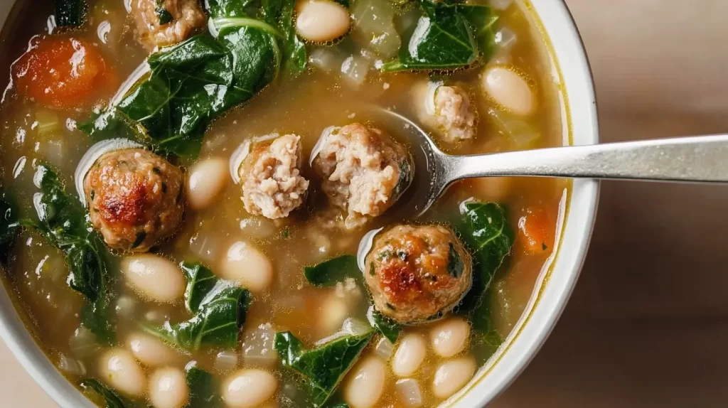 closeup of a bowl of soup