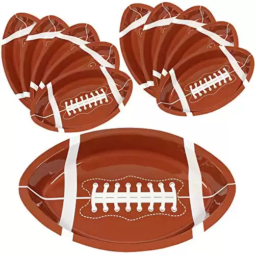 Football Serving Trays | 10 Pcs Plastic Football Snack Trays | Reusable Big Game Chip Trays