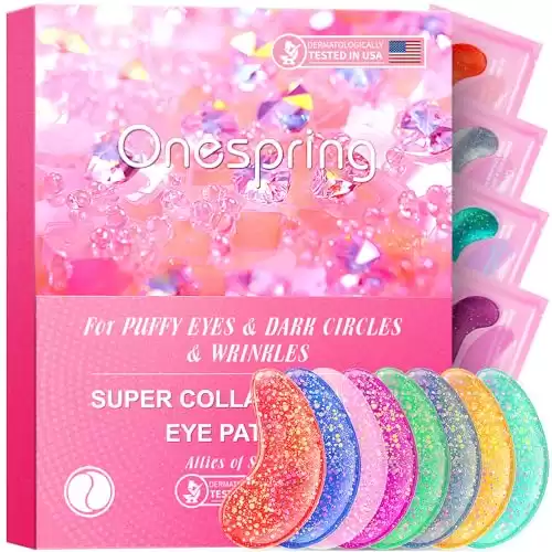 Under Eye Mask - Valentines Day Gifts for Women - Skin Care Reduce Dark Circles, Puffy Eyes, Undereye Bags, Wrinkles - Bridesmaid Gifts - Gel Under Eye Patches (24 Pairs)