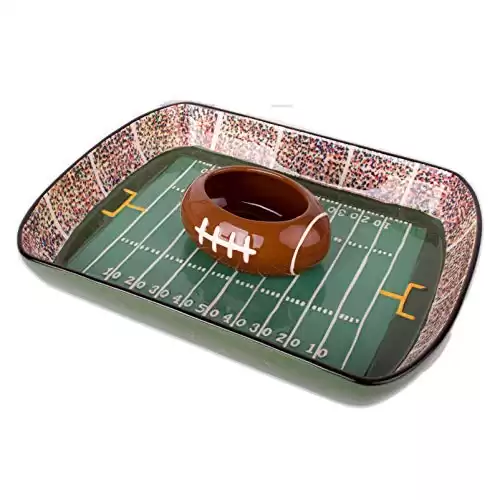 Football Stadium Chip And Dip Sports Serving Set