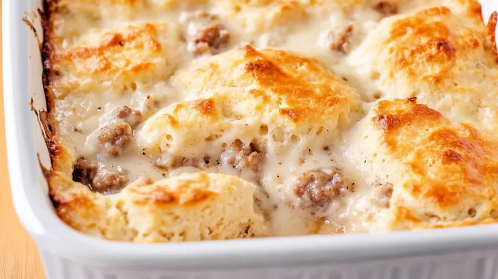 biscuits and gravy breakfast casserole