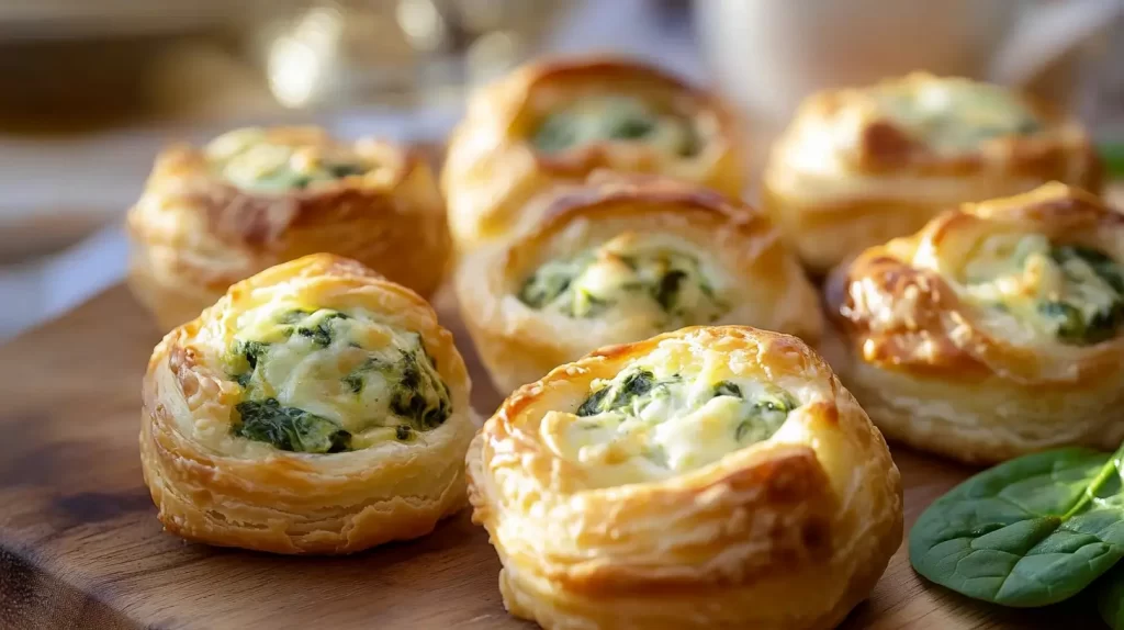 flaky spinach puffs tea party food ideas