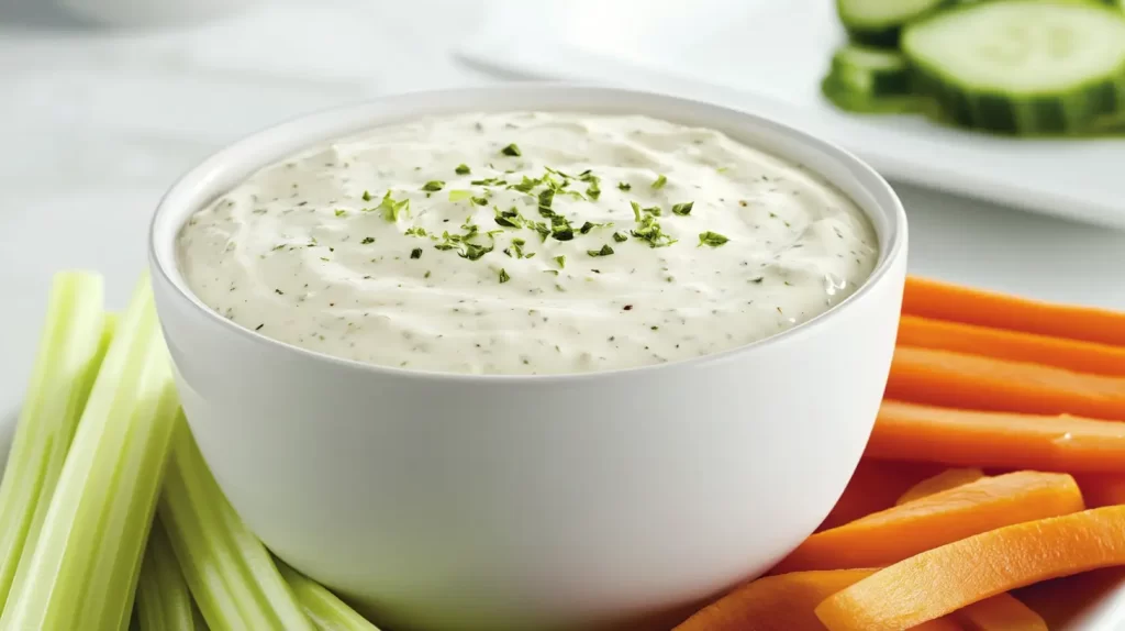 homemade ranch dressing with veggies