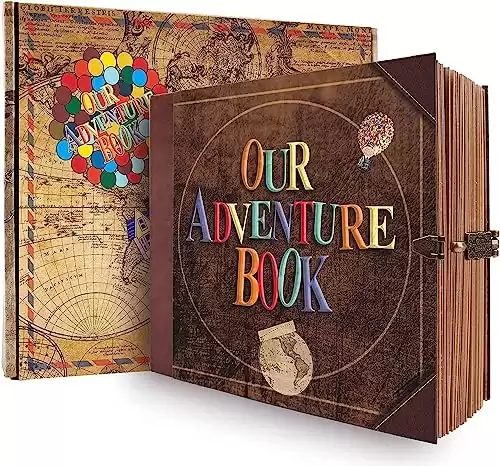 Our Adventure Book Scrapbook Photo Album Retro Style Embossed Letter Cover