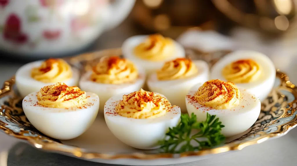 Deviled eggs tea party food ideas