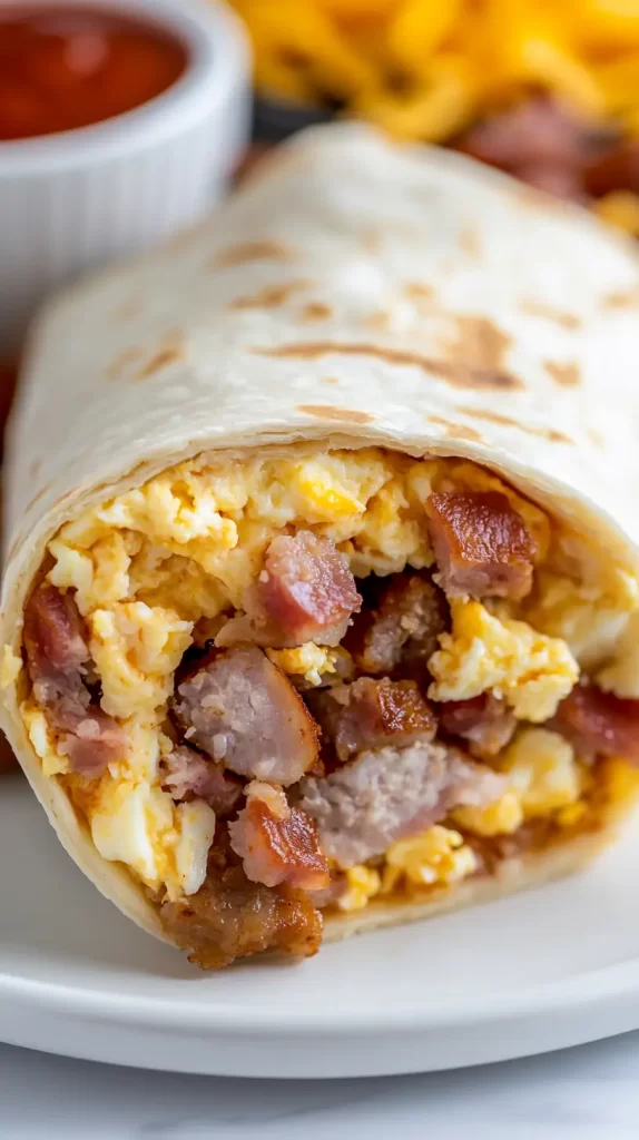 meat breakfast burrito