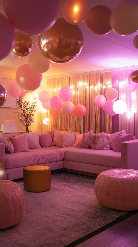 birthday party ideas pink and gold