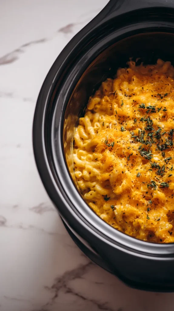 overhead very of cheesy pasta