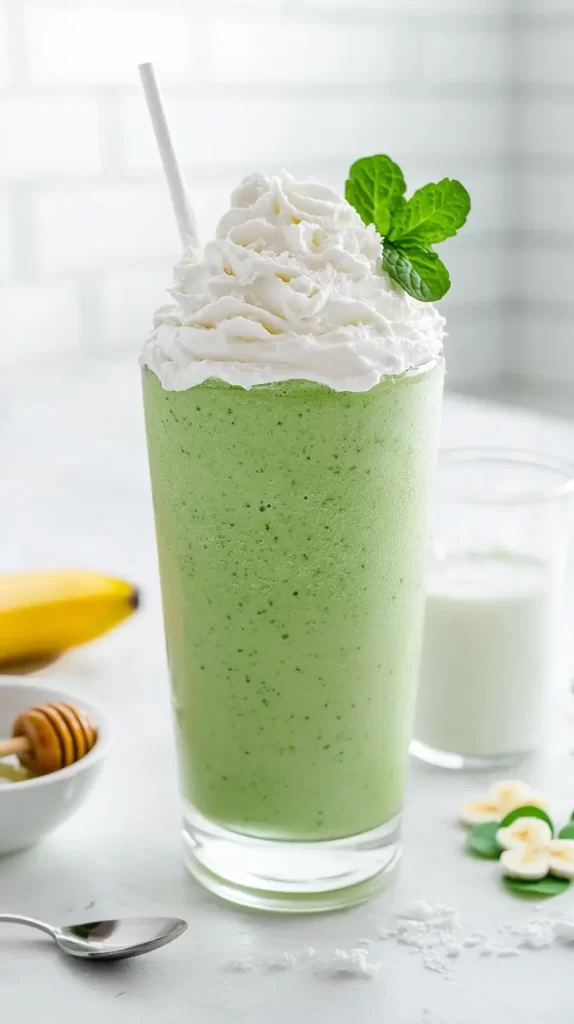 healthy milkshake option, green