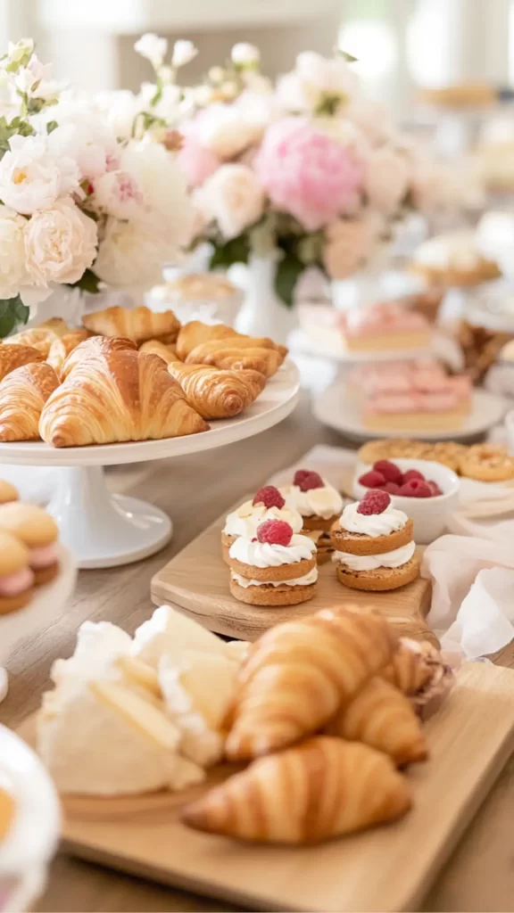 mother's day grazing table brunch setup