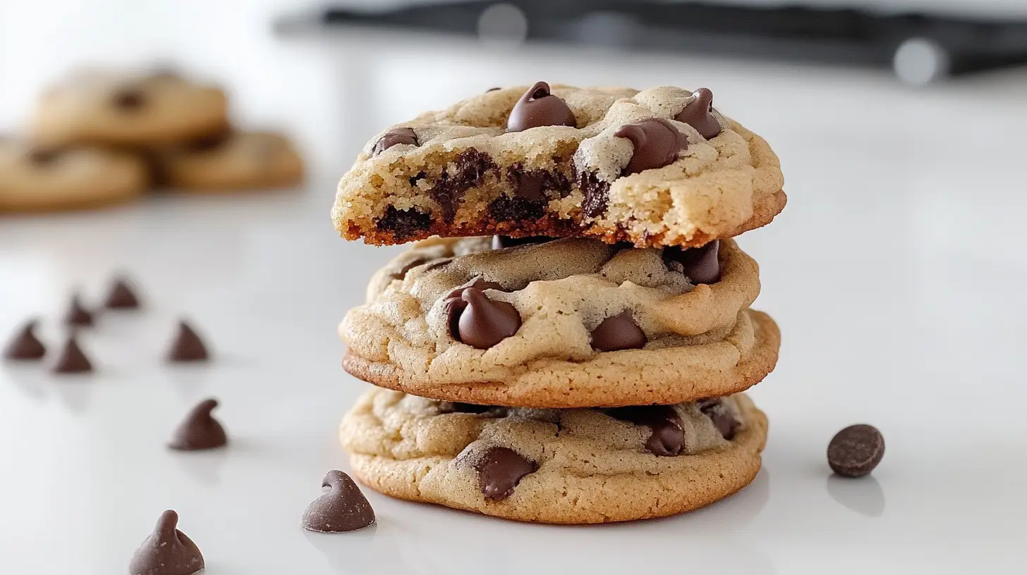 three cookies stacked