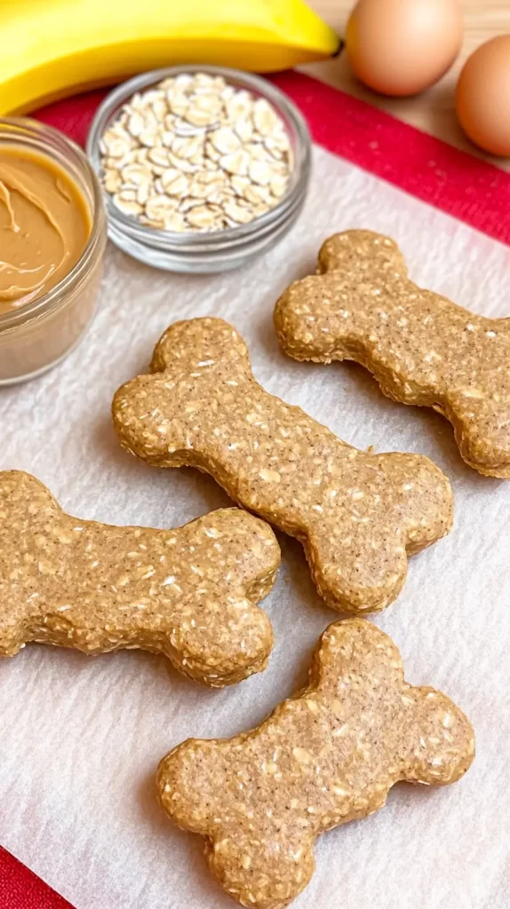 peanut butter and oats dog treat bones 