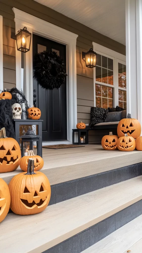 Halloween porch decorating