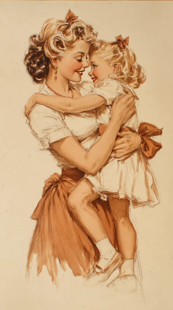 mom holding her daughter in her arms and smiling