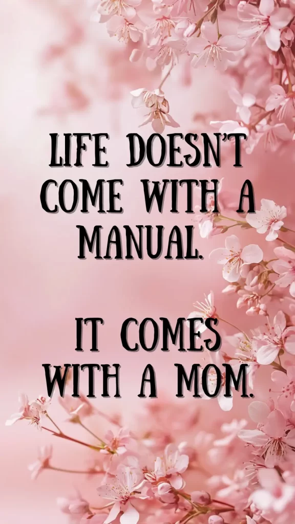 life doesn't come with a manual it comes with a mom