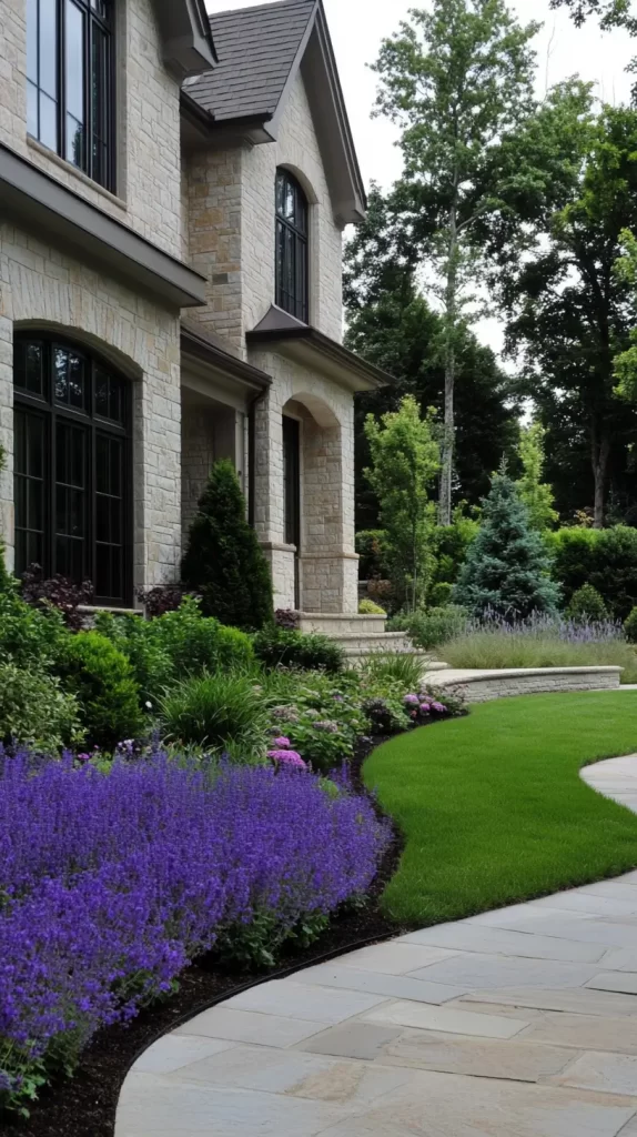 house with shrubs