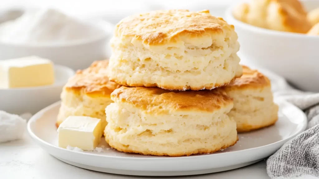 shortcakes stacked on a plate