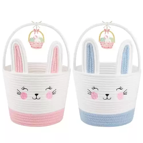 Easter Bunny Basket - 2 Packs, Pink & Blue