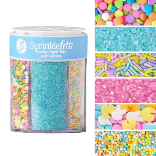 Sweets Indeed Easter Sprinkles, Spring Edible Sprinkle Mix, Heart Shapes, Jimmies, Perfect for Cake Decorations (Easter)