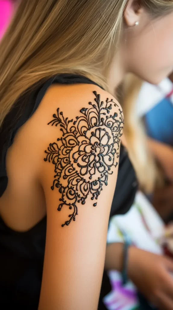 henna tattoo on female arm