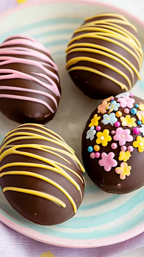 Chocolate covered peanut butter eggs Easter desserts