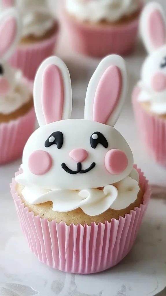 Easter bunny cupcake decoration