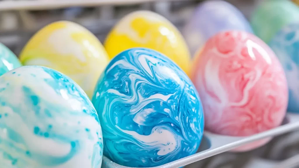 dyed marble eggs