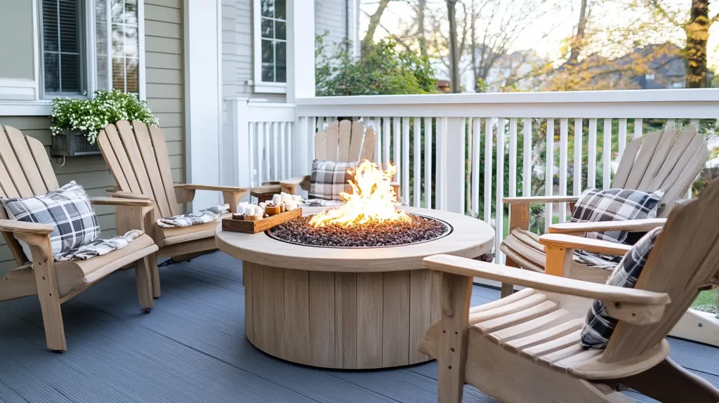 fire pit area with surrounding chairs