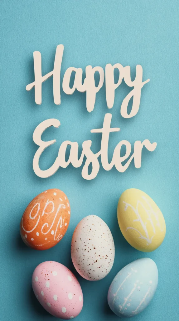 Happy Easter with eggs