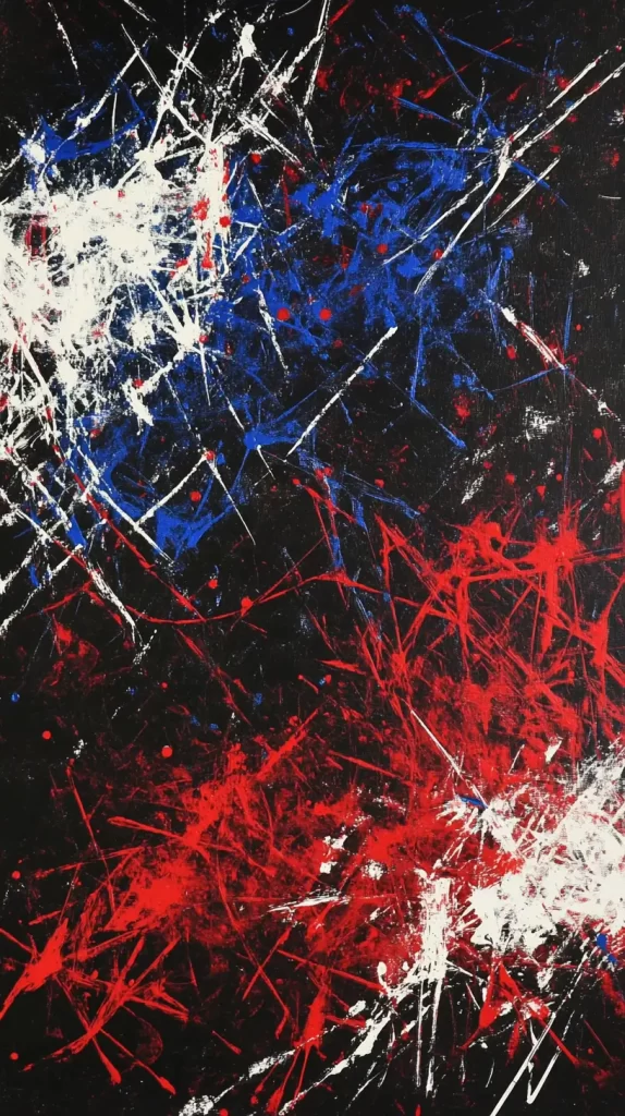 red, white and blue design