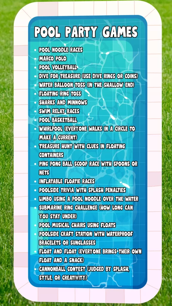 pool party birthday activities