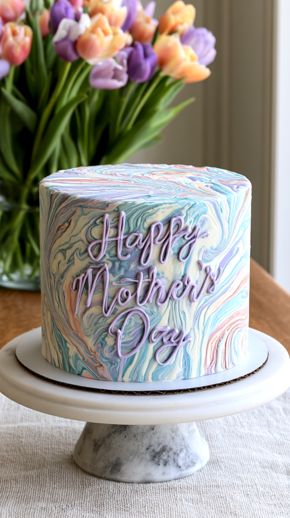 marble cake with pastel colors