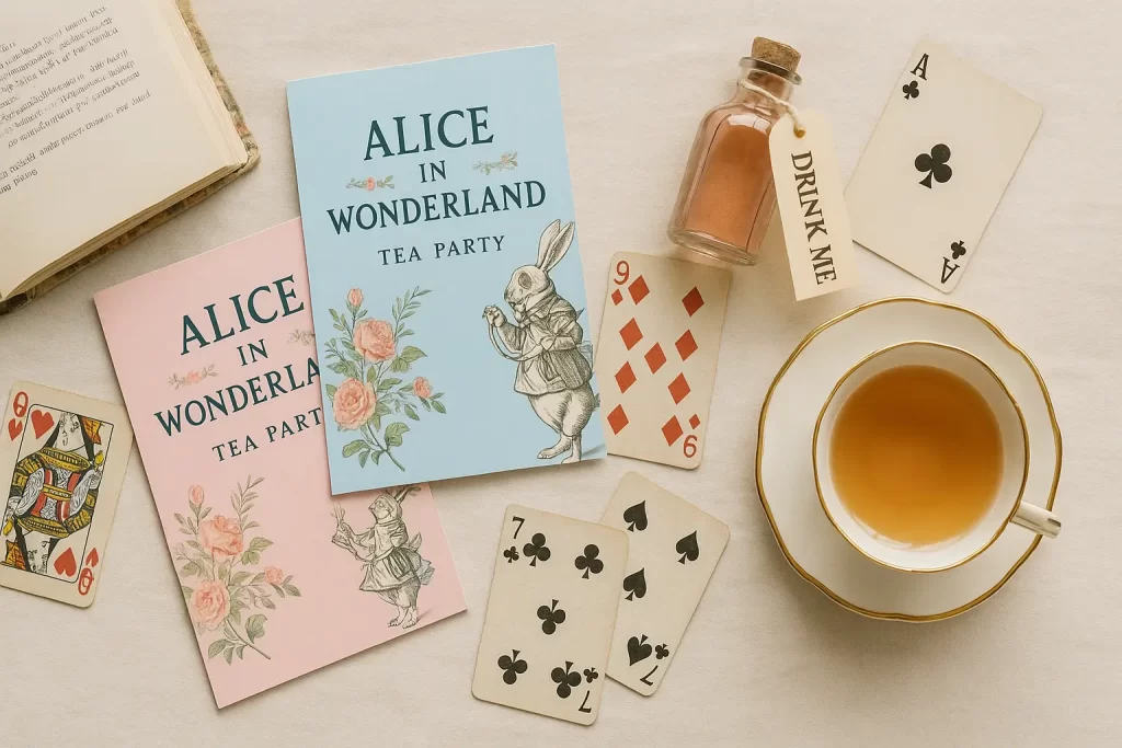 alice in wonderland tea party invitations