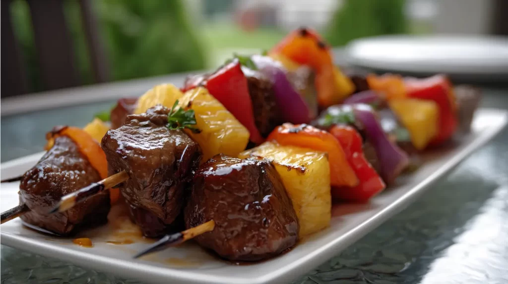 steak pineapple shish kabob