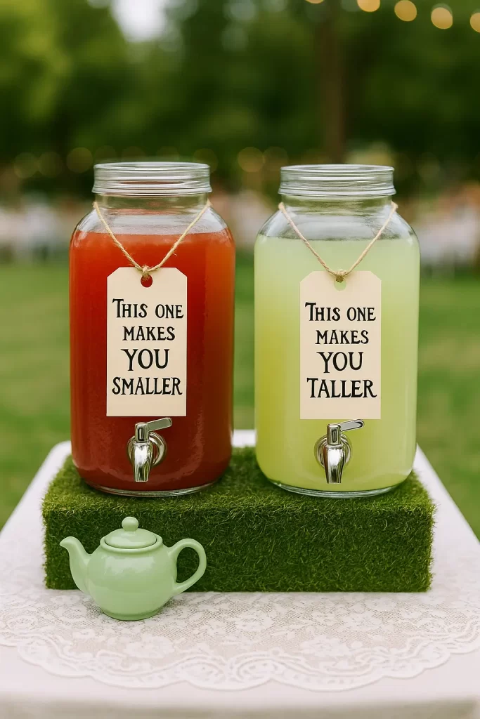 drinks, taller and smaller