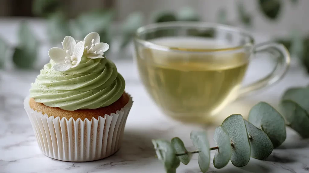 cupcake with tea
