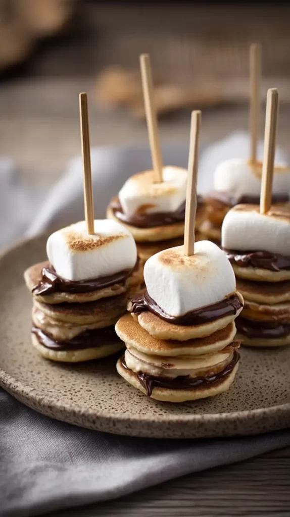 smores pancake skewers