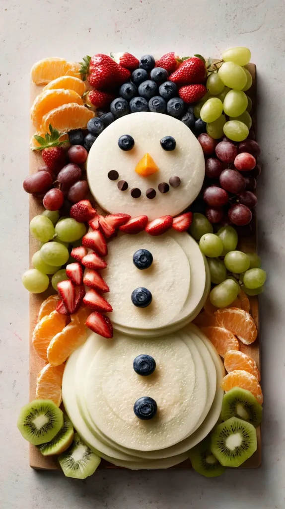 snowman fruit tray