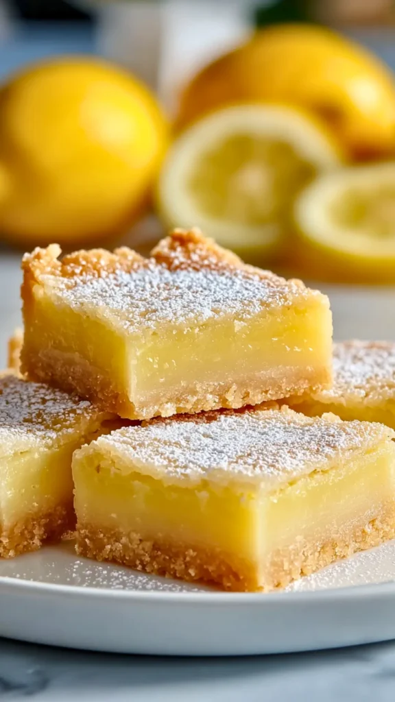 lemon bars on a plate