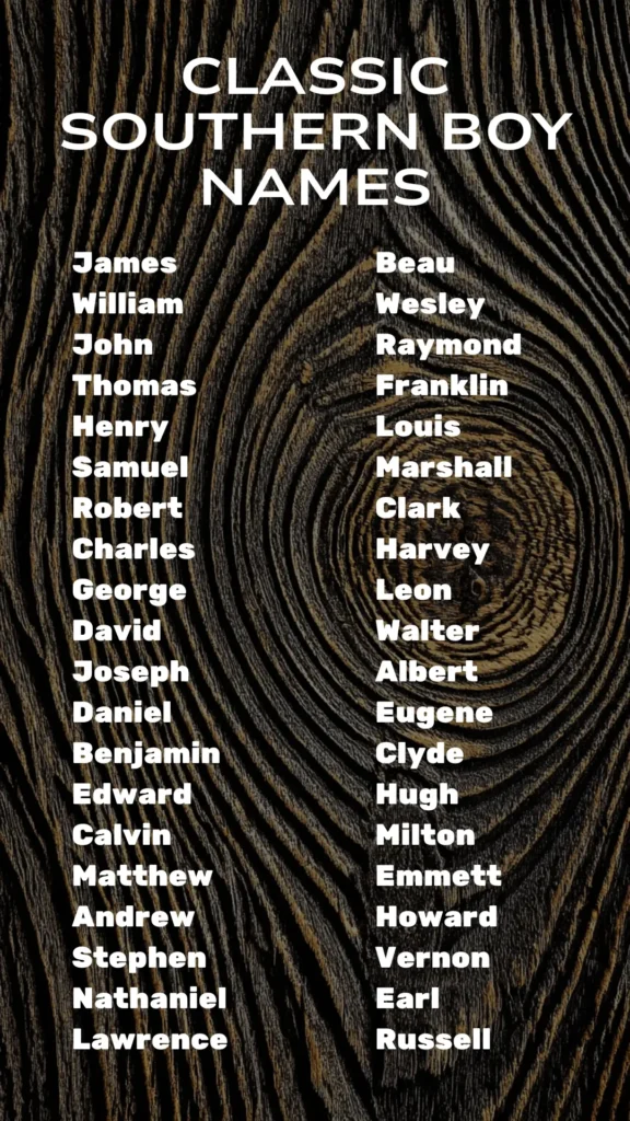 classic southern boy names