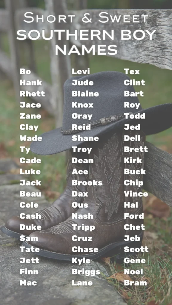 short and sweet southern boy names