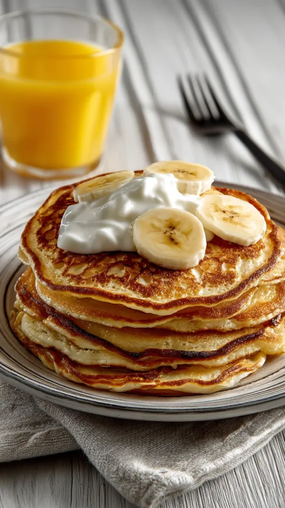 buttermilk pancakes stacked