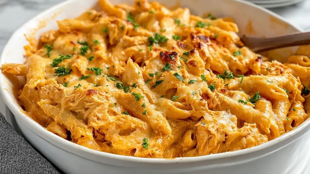 buffalo chicken pasta bake