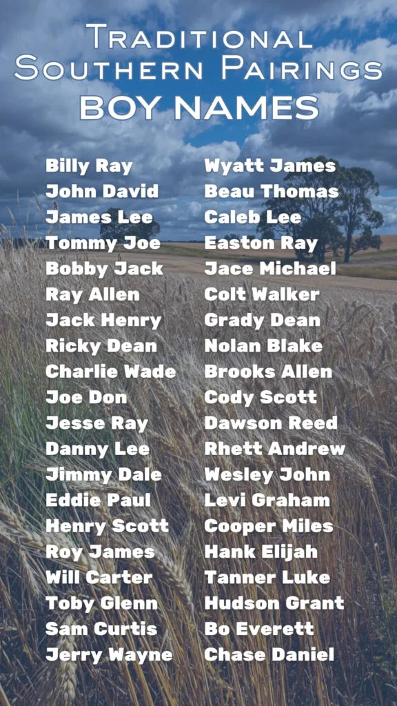 southern boy names, double names