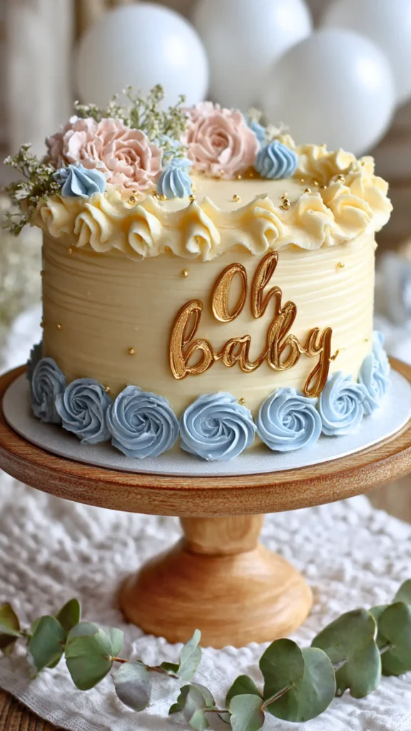 oh baby, baby shower cake