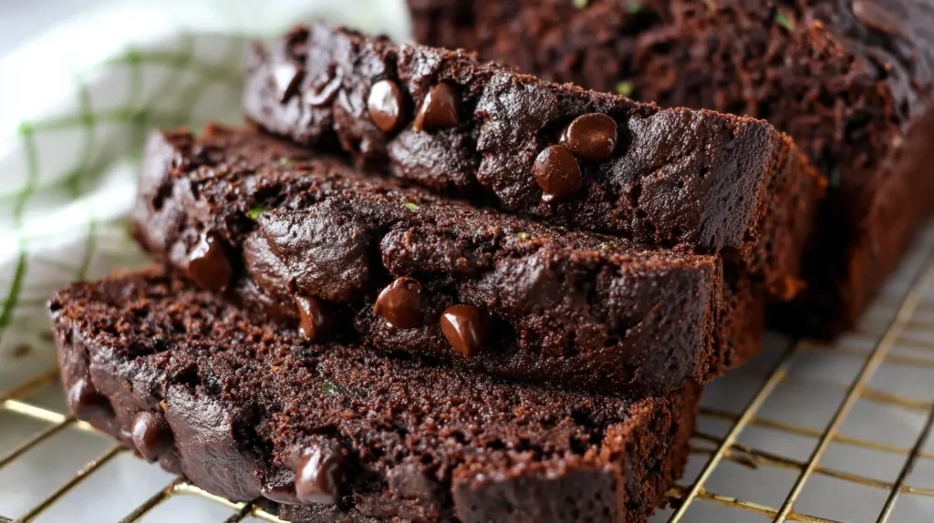 chocolate zucchini bread slices