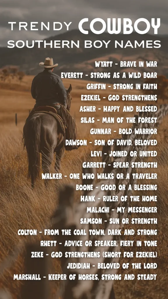 trendy cowboy southern boy names