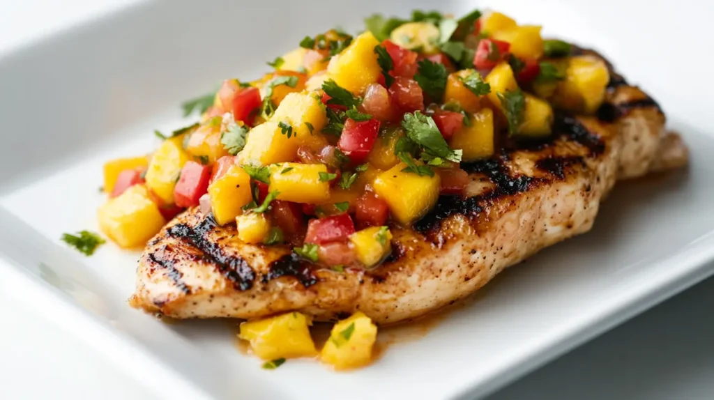 mango salsa on chicken breast