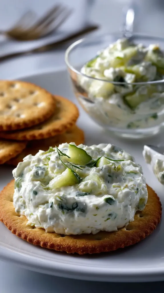 dill pickle dip on crackers
